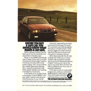 BMW Ultimate Driving Machine Car Auto 1990s  Vintage Print Ad